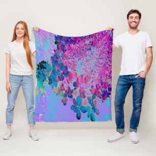 Cobertor De Velo Hortênsia Limelight Azul Escuro e Magenta Elegante