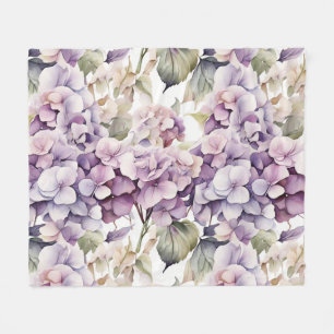 Cobertor De Velo Hortênsias em aquarela rosa elegante roxo