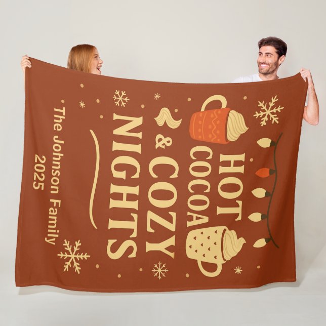 Cobertor De Velo Hot Cocoa & Cozy Nights Family Blanket (In Situ)