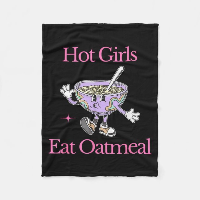 Cobertor De Velo Hot Girls Eat Oatmeal Funny Design  (Frente)