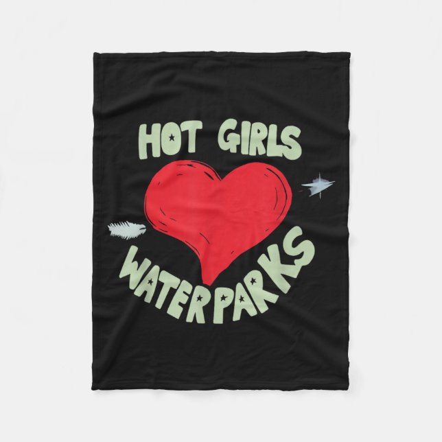 Cobertor De Velo Hot Girls Love Water Parks Heart Arrow  (Frente)