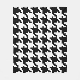 Cobertor De Velo Houndstooth preto e branco