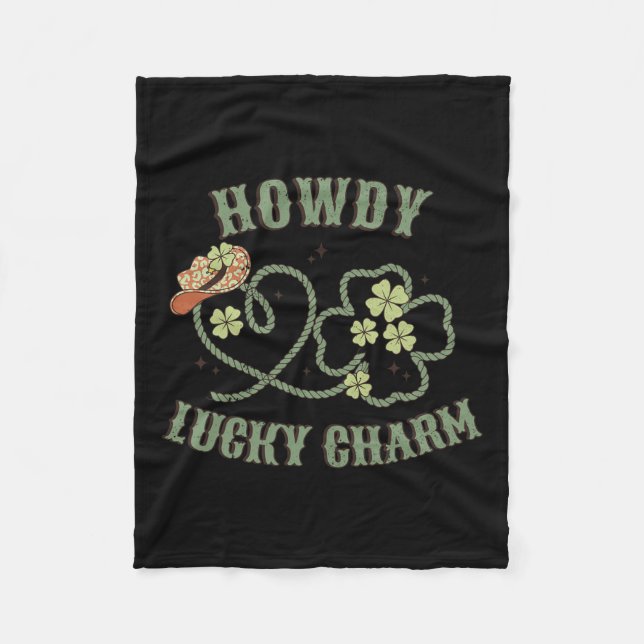 Cobertor De Velo Howdy Lucky Charm Rua Ocidental Patrick Day Shamro (Frente)