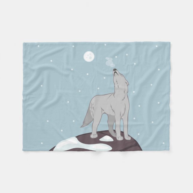 Cobertor De Velo Howling Artic Wolf (Frente (Horizontal))