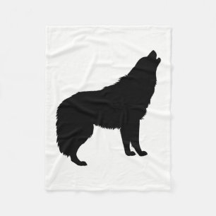 Cobertor De Velo Howling Wolf Silhouette