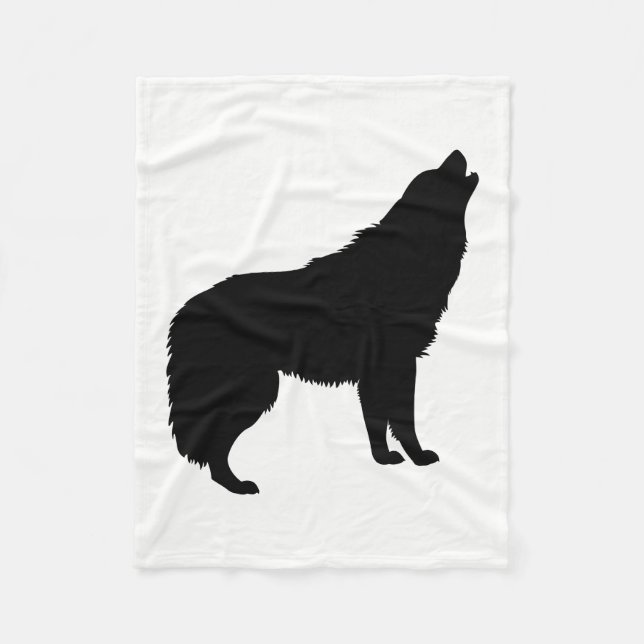 Cobertor De Velo Howling Wolf Silhouette (Frente)