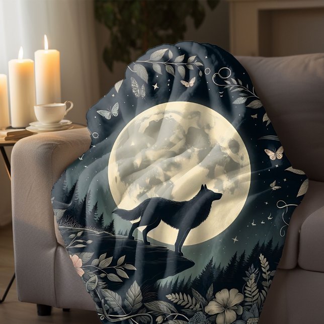 Cobertor De Velo Howling Wolf Throw Blanket (Criador carregado)
