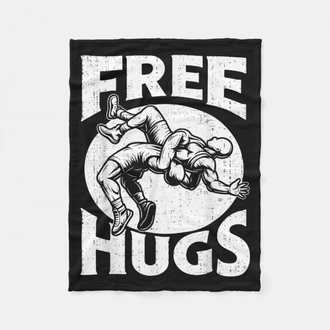 Cobertor De Velo Hugs Funny Wrestling Humor Wrestler Wrestle Men Wo (Frente)
