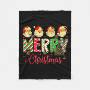 Cobertor De Velo Hugvyn Christmas_ Vintage Papai Noel Face Feliz C