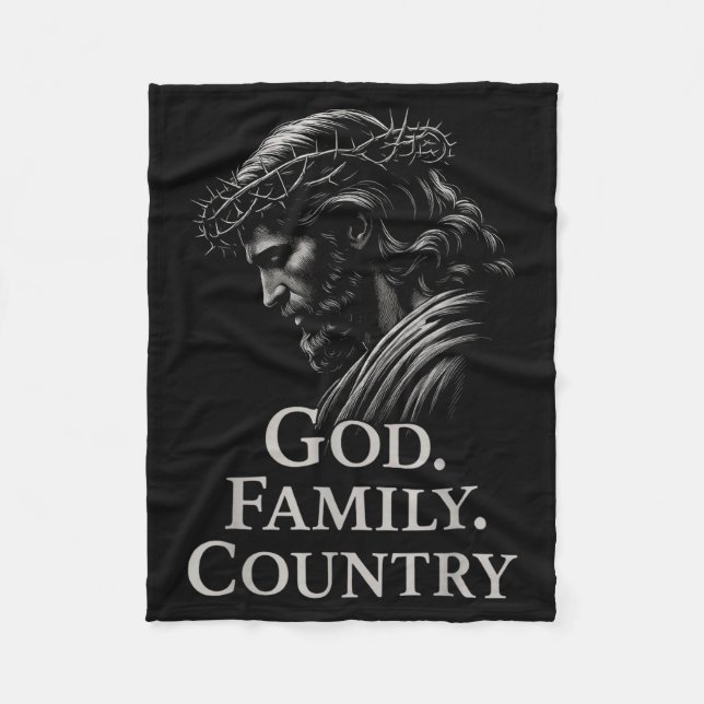 Cobertor De Velo Hugvyn God Family Country Jesus Christian Faith Mi (Frente)