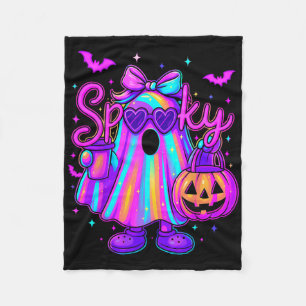 Cobertor De Velo Hugvyn Halloween Spooky Ghost Girl Pastel Pumpkin
