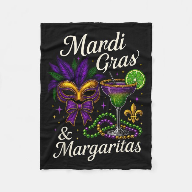Cobertor De Velo Hugvyn Mardi Gras And Margaritas Louisiana New Orl (Frente)