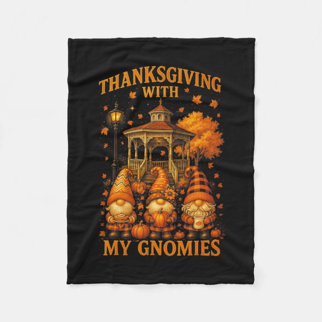 Cobertor De Velo Hugvyn Thanksgiving With My Gnomies Fall Autumn Gn (Frente)