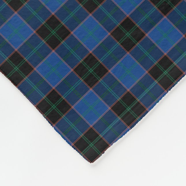 Cobertor De Velo Hume Clan Royal Blue e Black Tartan (Quina)