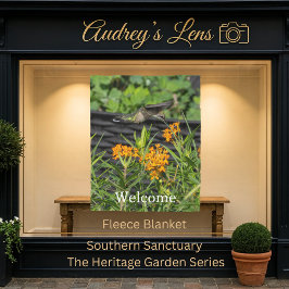 Cobertor De Velo Hummingbird & Butterfly Weed Floral 