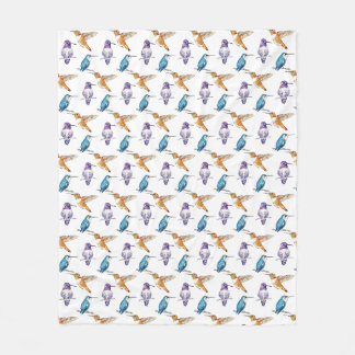 Cobertor De Velo Hummingbird Trio Ilustrado Sherpa Blanket