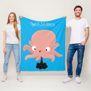 Cobertor De Velo Humor animado de polvo de bebê rosa e bonito