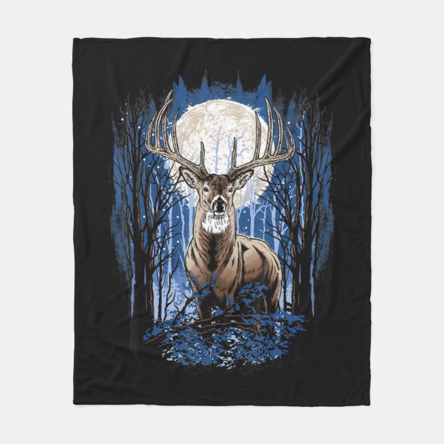 Cobertor De Velo Hunters Deer Hunting Big Whitetail Buck (Frente)