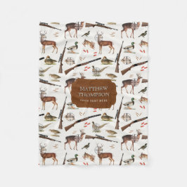 Cobertor De Velo Hunting Wildlife Outdoorsman Pattern