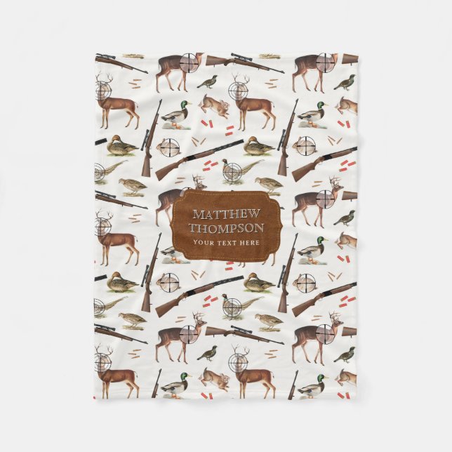 Cobertor De Velo Hunting Wildlife Outdoorsman Pattern (Frente)