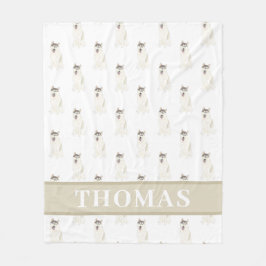 Cobertor De Velo Husky Rosa e Branco Personalizado