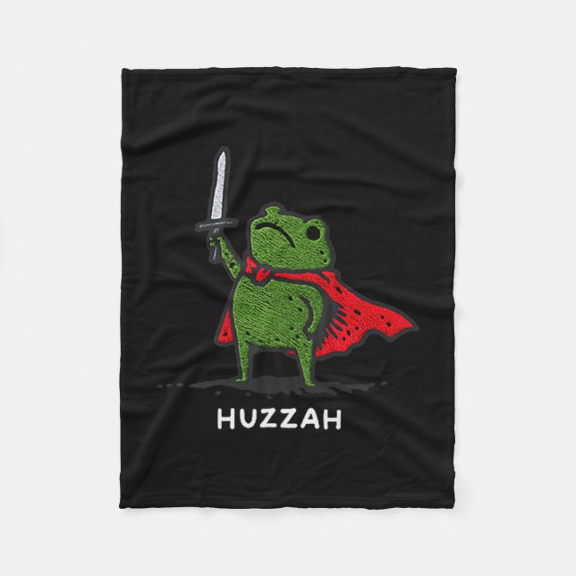 Cobertor De Velo Huzzah Frog Knight Funny Sword Meme Quote  (Frente)