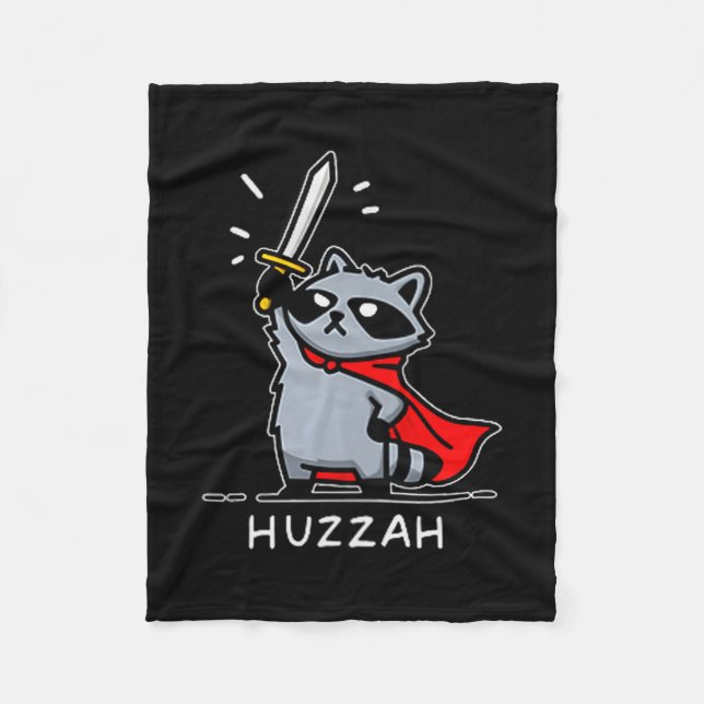Cobertor De Velo Huzzah Raccoon Knight Funny Sword Meme Quote  (Frente)