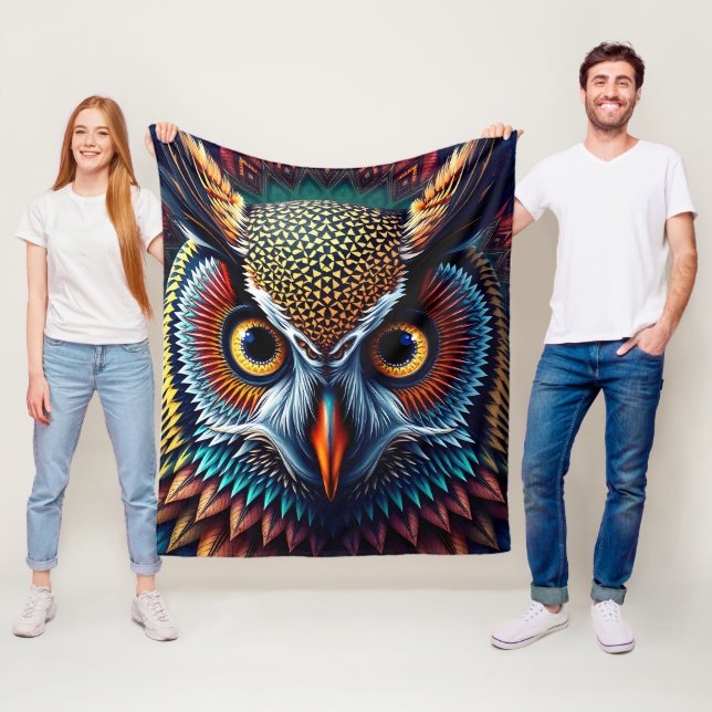Cobertor De Velo Hyper-Detailed Owl Portrait | Realistic & Intense (In Situ)