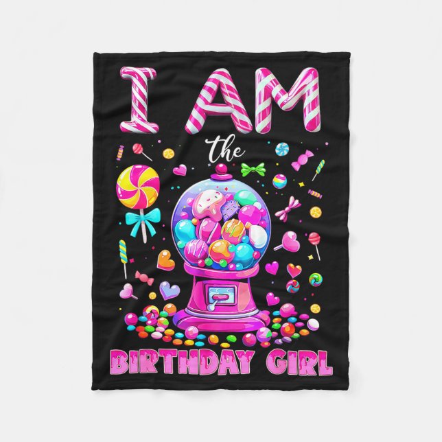 Cobertor De Velo I Am The Birthday Girl Sweet Candy Birthday Girl F (Frente)