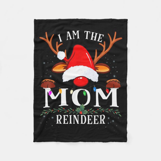 Cobertor De Velo I Am The Mom Reindeer Christmas Family  (Frente)