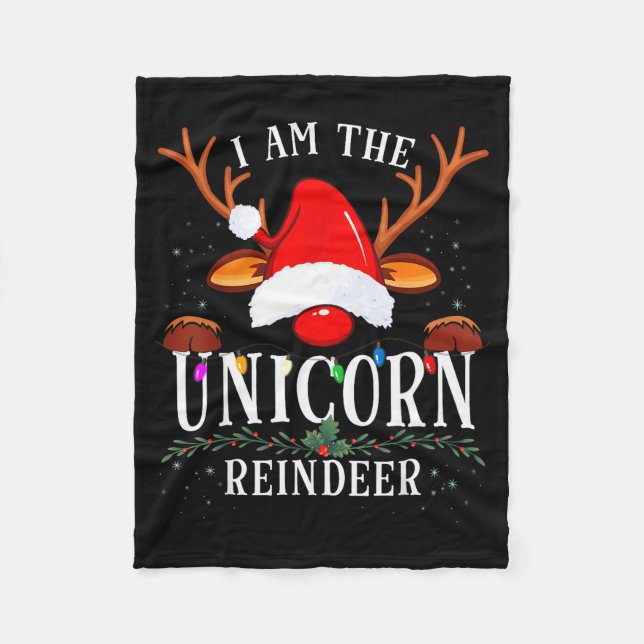 Cobertor De Velo I Am The Unicorn Reindeer Christmas Family  (Frente)