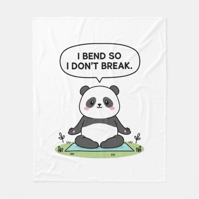 Cobertor De Velo “I Bend So I Don’t Break” panda design (Frente)