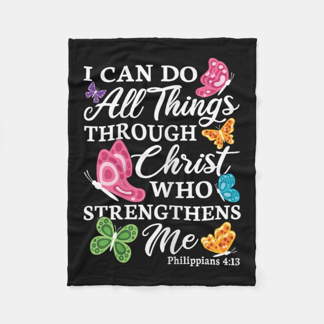 Cobertor De Velo I Can Do All Things Through Christ Who Strengthens (Frente)