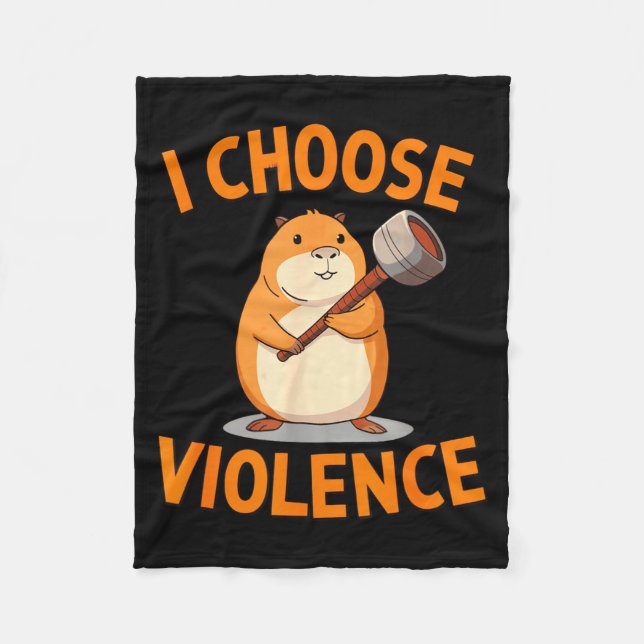 Cobertor De Velo I Choose Violence Funny Hamster Graphic  (Frente)