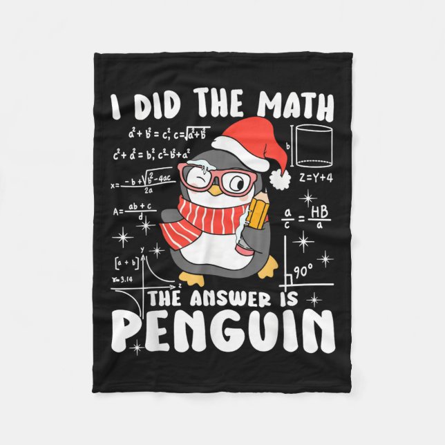 Cobertor De Velo I Did The Math The Answer Is Penguin Christmas Mat (Frente)