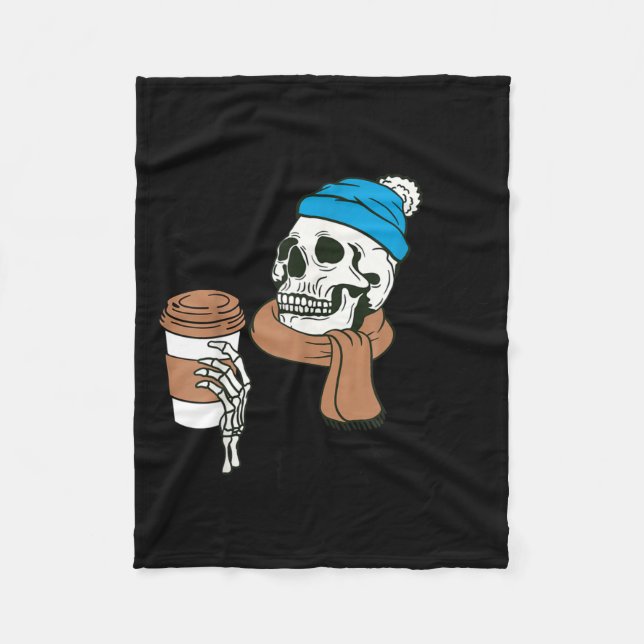 Cobertor De Velo I Dont Do Winter Well Funny Coffee Skull  (Frente)