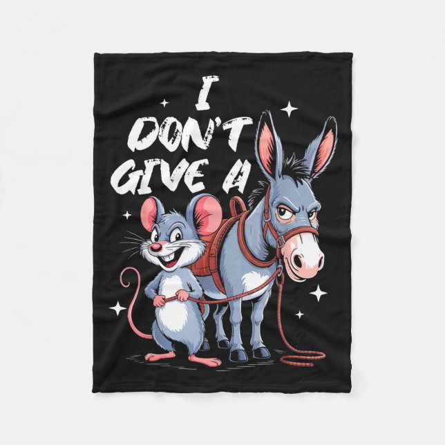 Cobertor De Velo I Don't Give A Rats Mouse &amp; Funny  (Frente)