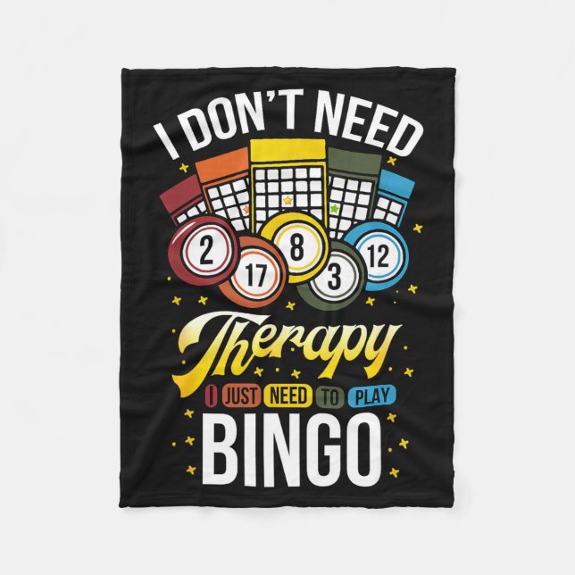Cobertor De Velo I Don't Need Therapy I Just Need To Play Bingo  (Frente)