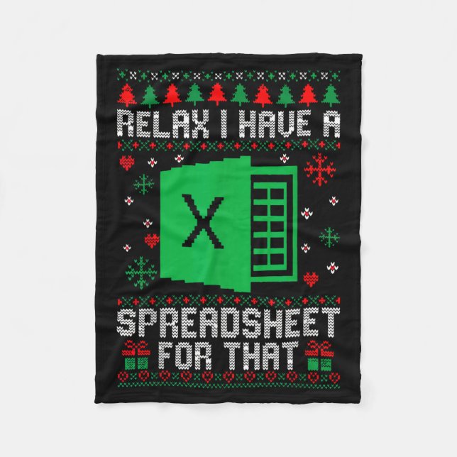 Cobertor De Velo I Have A Spreadsheet For That Christmas Ugly Sweat (Frente)