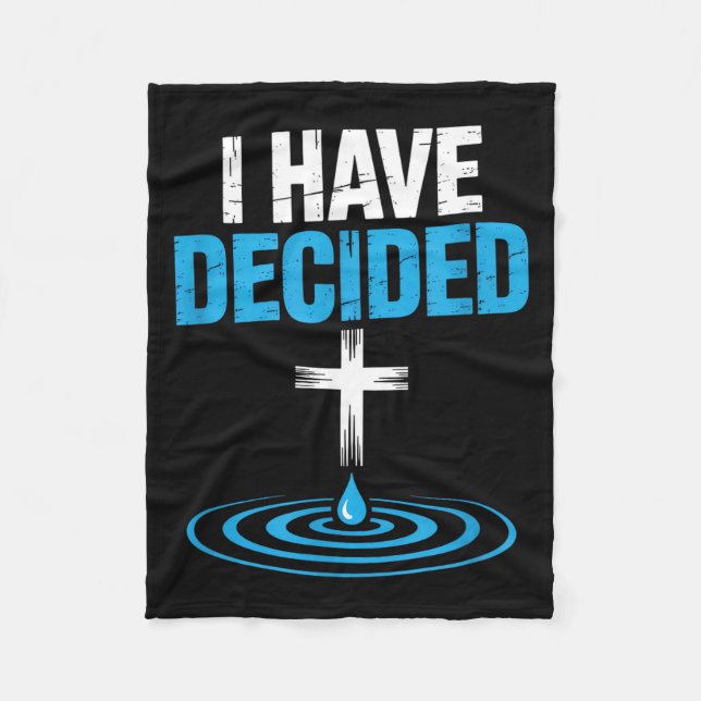 Cobertor De Velo I Have Decided Christian Baptism Cross Water Faith (Frente)