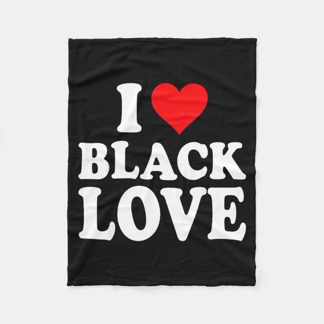 Cobertor De Velo I Heart Black Love Cute Matching Couples African A (Frente)