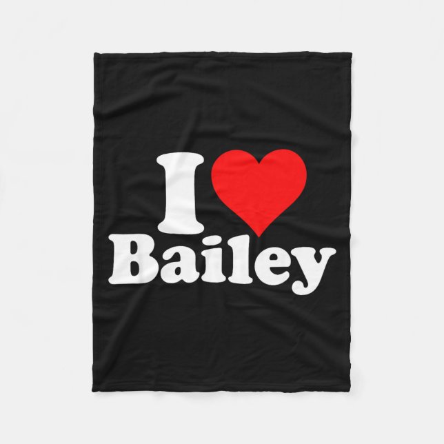 Cobertor De Velo I Heart Love Bailey  (Frente)