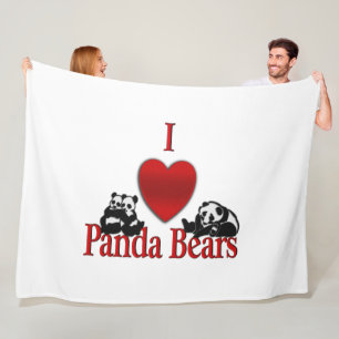 Cobertor De Velo I Heart Panda Bears