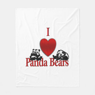 Cobertor De Velo I Heart Panda Bears