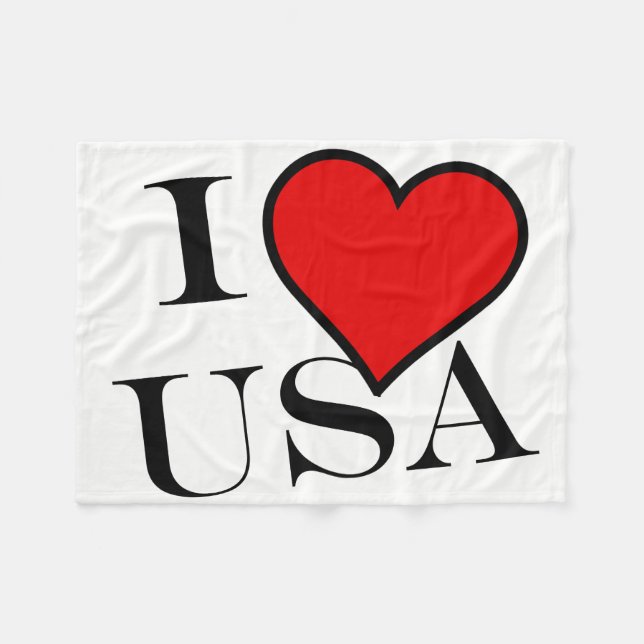 Cobertor De Velo I Heart USA bk fbt (Frente (Horizontal))