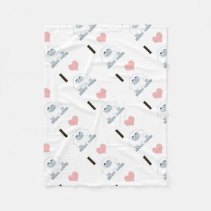 Cobertor De Velo I Heart Yeti Cute Cartoon Snow Monster