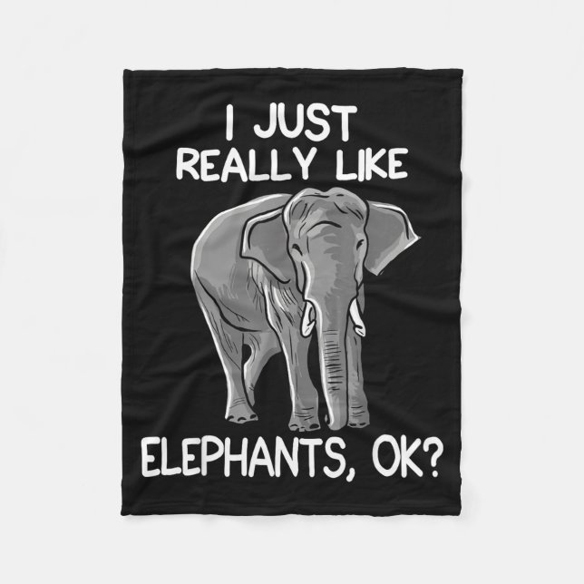 Cobertor De Velo I Just Really Like Elephants Funny Elephant Lover  (Frente)