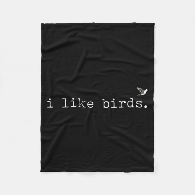 Cobertor De Velo I Like Birds Funny Minimalist Birdwatching Introve (Frente)
