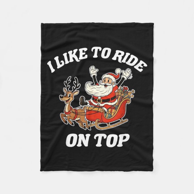 Cobertor De Velo I Like To Ride On Top Funny Santa Couple Matching  (Frente)
