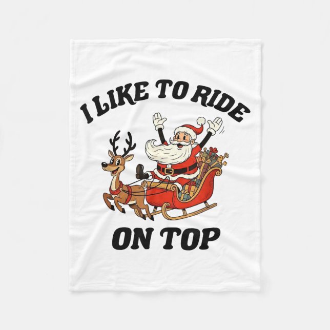 Cobertor De Velo I Like To Ride On Top Funny Santa Couple Matching  (Frente)